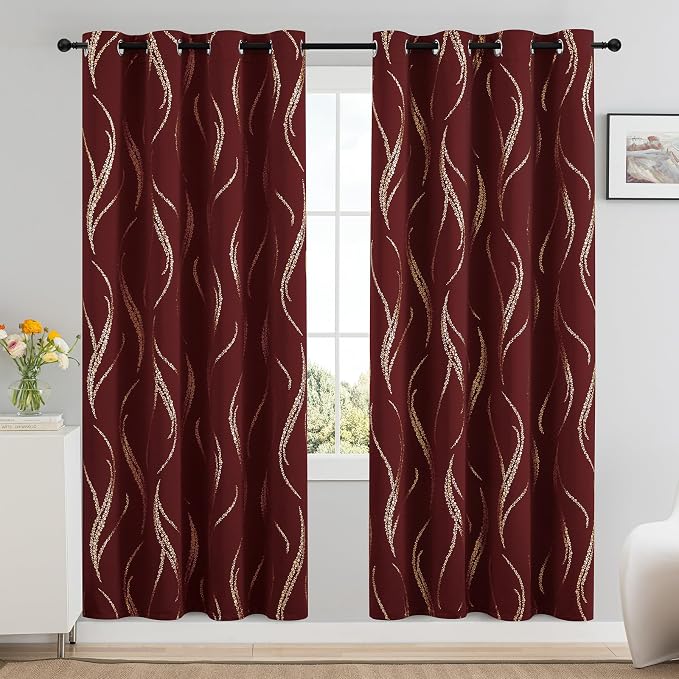 Yakamok Burgundy Blackout Curtains - Image 2