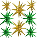 TONIFUL 8 Pcs Green and Gold Explosion Star Foil Balloon Party Decoration | 22 by TONIFUL