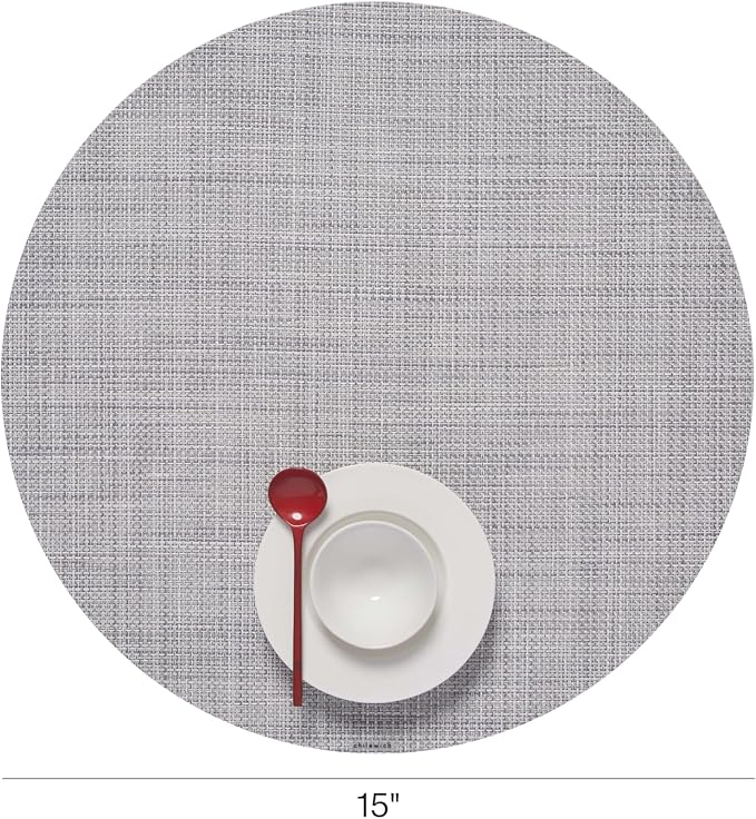 Chilewich Mini Basketweave Placemats, Round Woven Placemats Set of 4 | Reusable - Image 2