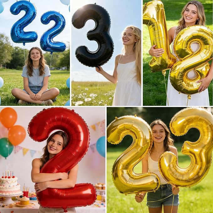 40 Inch Gold Number 3 Balloon, 3rd Birthday Decoration Boys Girls | Large Self - Image 9