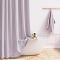 72x78 Long Boho Farmhouse Linen Heavy Duty Shower Curtain, Lavender | Tall Size by ShowerCurtain