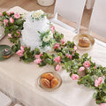 Artificial Flower Garland 2pcs 5.4ft Floral Rose Vine Decor, Hanging Faux Roses by PONKING
