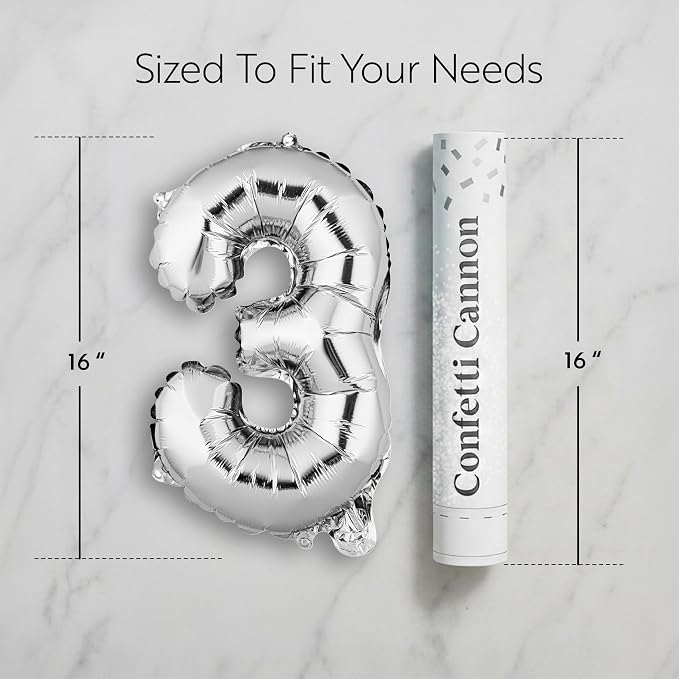 Restaurantware Mylar Balloons 1 Count 16 Inch Aluminum Number 3 Balloons - Image 2