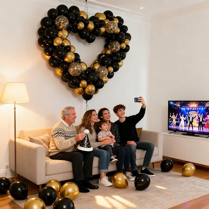 Black And Gold Balloon Arch Kit - Image 6