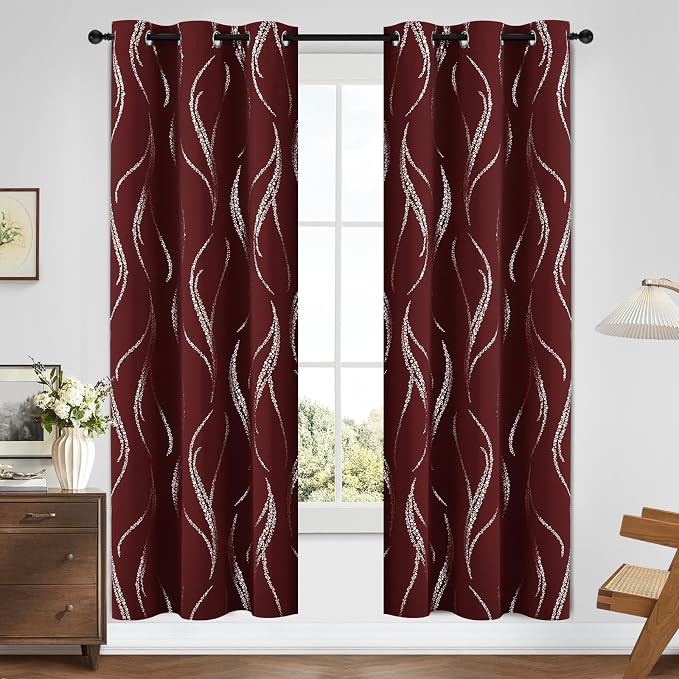 Yakamok Burgundy Blackout Curtains - Image 2