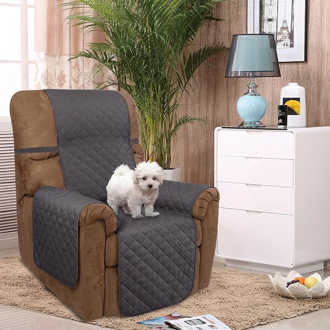 U-NICE HOME Reversible 23''Recliner Small Chair Cover, Dark Grey | Recliner - Image 2