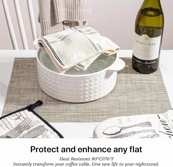 LEXMORE Placemat Set of 4 Vinyl/Plastic Woven Place Mats - Image 5
