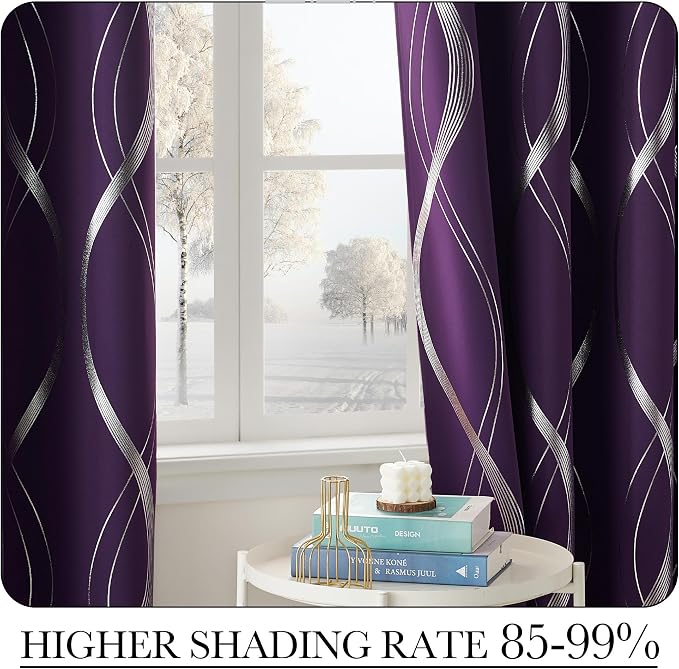 NICETOWN Royal Purple Blackout Curtains 84 inch Long - Image 5
