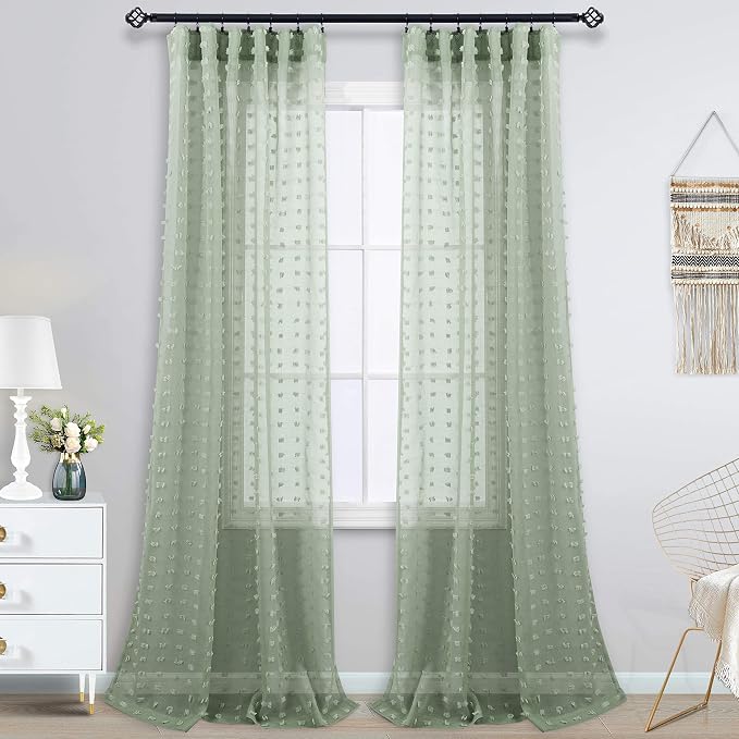 KOUFALL 2 Panels Boho Curtains 84 Inches Long by KOUFALL