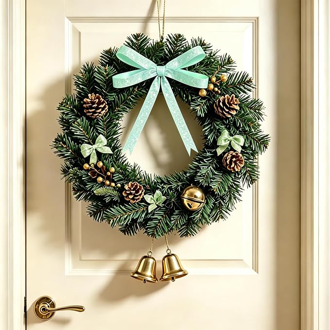 Mint Green Metallic Glitter Ribbon - Image 2
