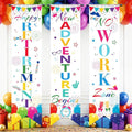 3Pcs Retirement Porch Sign Door Hanging Banner Colorful White Happy Retirement by TagreSpike