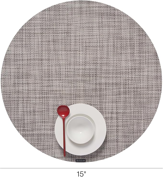 Chilewich Mini Basketweave Placemats, Round Woven Placemats Set of 4 | Reusable - Image 2