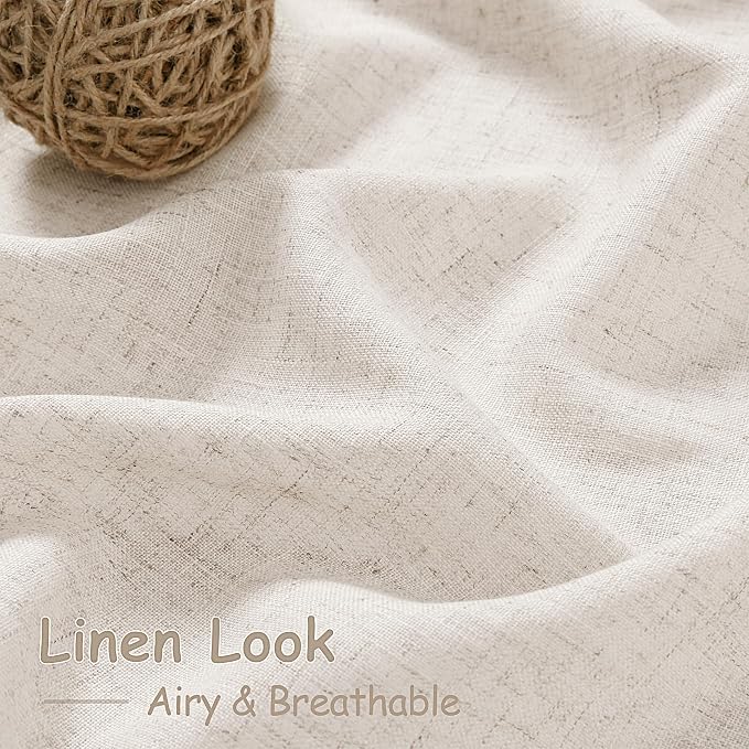 Beige Linen Curtains 63 inches Long - Image 5