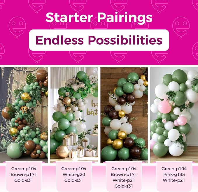 Bezente Sage Green Balloons Latex Party Balloons 100 Pack 12 inch | Olive Green - Image 4