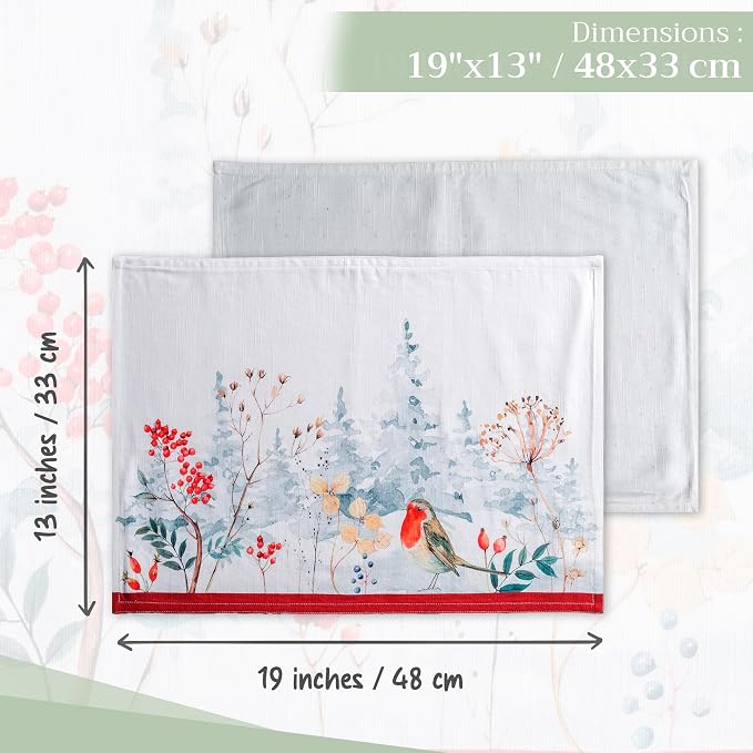 Maison d' Hermine Placemats Set of 4 Reusable 100% Cotton | Cloth Place Mats - Image 4