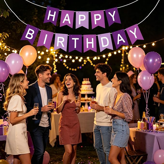 Happy Birthday Banner Pre-Strung Birthday Decorations Birthday Party Backdrop - Image 6