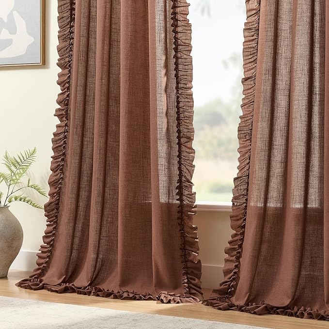 Dark Terracotta Linen Curtains - Image 4