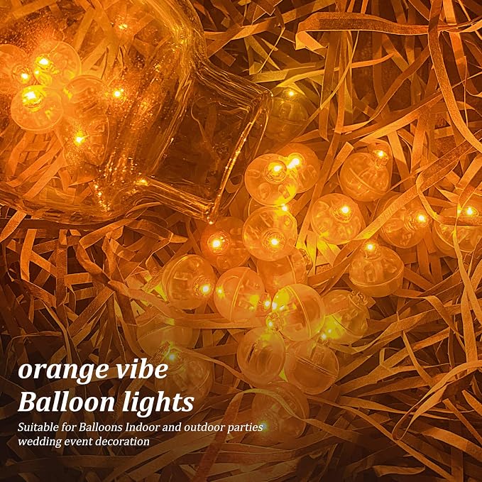 50pcs LED Orange Balloon Light Mini Tiny LED Light, Small Round Led Ball Lamp - Image 4