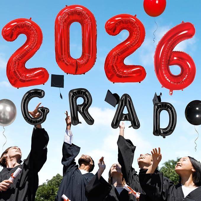 Party Spot！2026 Red and Black Graduation Party Decorations - Image 8
