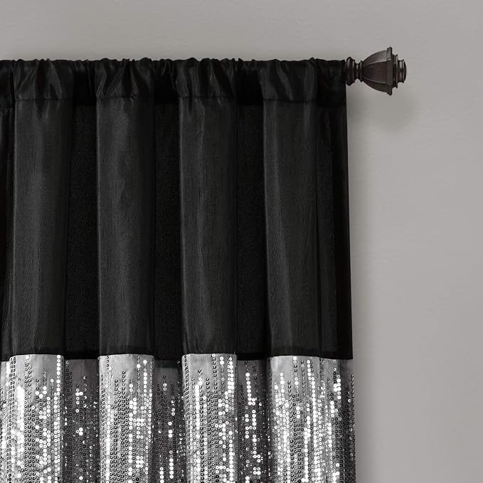 Lush Decor Night Sky Window Curtain Panel, Single 42"W x 95"L Black & White - Image 5