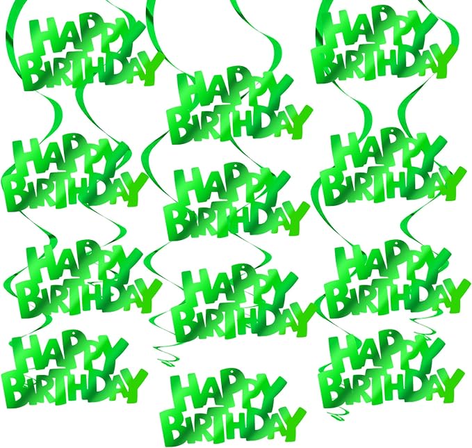 BEISHIDA 12 Pcs Happy Birthday Hanging Swirl Decorations by Beishida