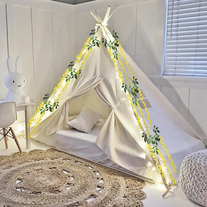 36 Pack Yellow Wisteria Hanging Flowers, 3.44 Ft Fake Hanging Flowers, Artificial Wisteria Garland Vines for Wedding Room Backdrop Outdoor Patio Garden Decoration