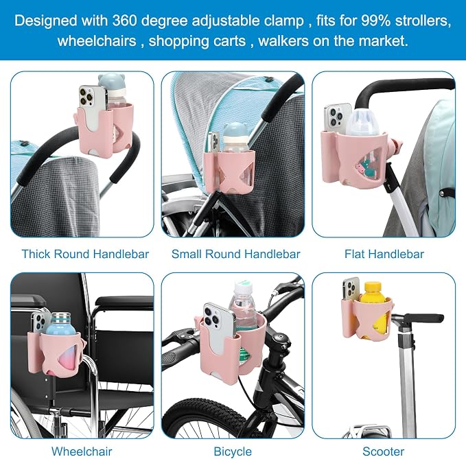 Accmor Stroller Cup Holder, Walker Wheelchair Bike Drinks Holder | Universal - Image 8
