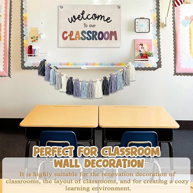Boho Classroom Decor Tassel Garland, Bulletin Board Decorations，Nursery Boho - Image 2