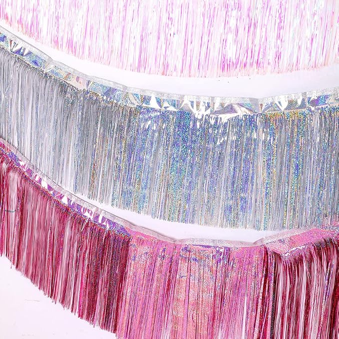 Premium Glitter Silver Fringe Tinsel Garland - Image 8