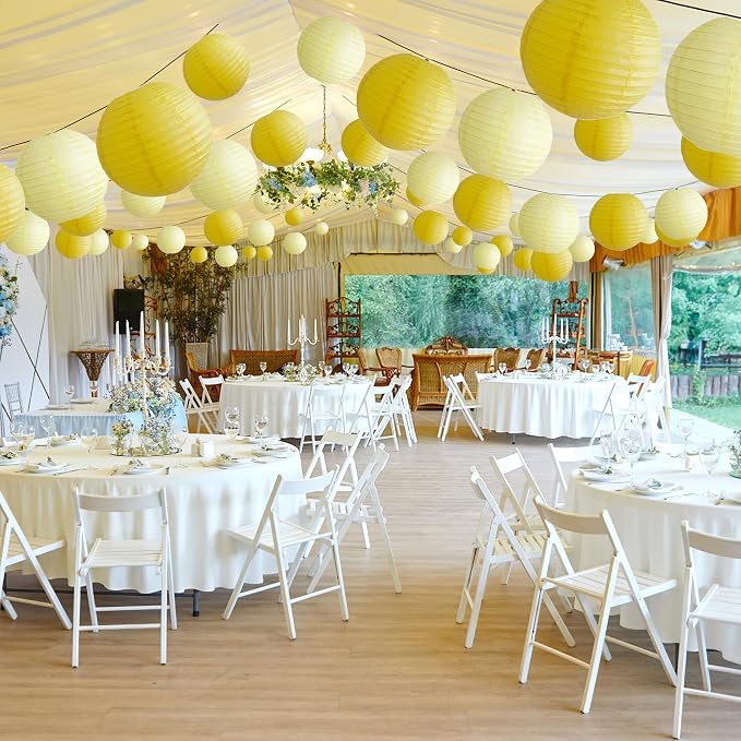 20Pcs Yellow Paper Lanterns Decorative, Hanging Lanterns - Image 9