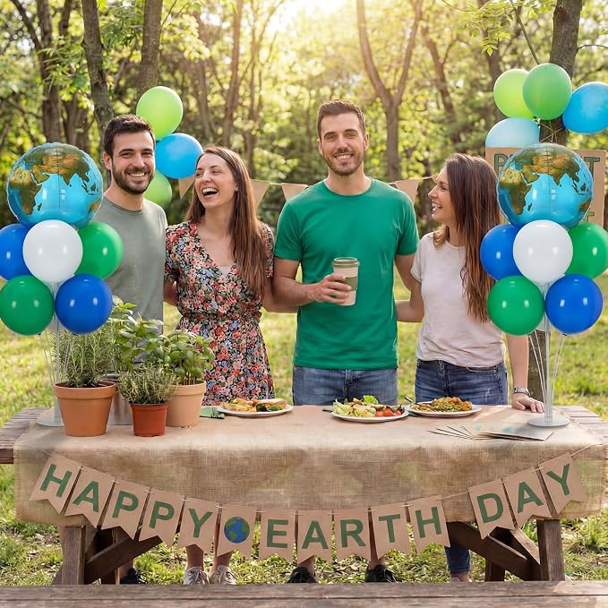 Gejoy 4 Set 40'' Globe Balloon Centerpieces Stands Kit- 22 Inch Earth Planet - Image 6