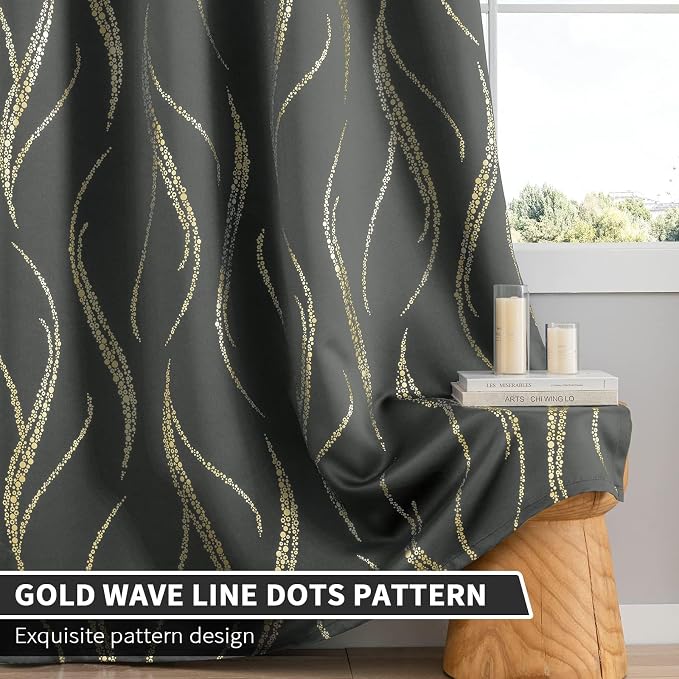 Yakamok Dark Grey Blackout Curtains - Image 6