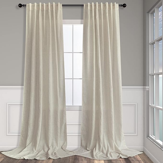 Flax Linen Curtains 96 Inches Long by Pitalk