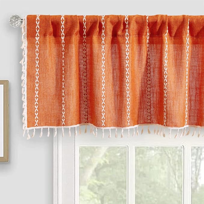 RoomTalks Rustic Farmhouse Kitchen Valances - Image 2