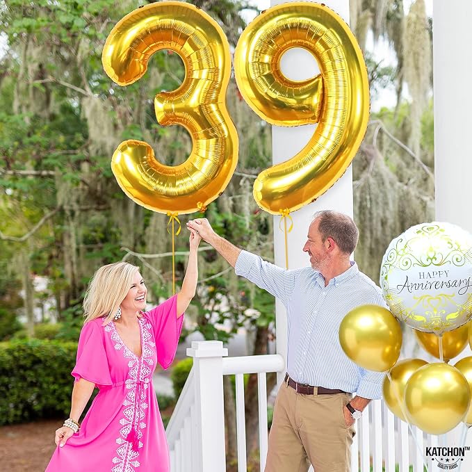 KatchOn Gold 39 Balloon Number 40 Inch, 39 Birthday Decorations | Gold 39 - Image 7