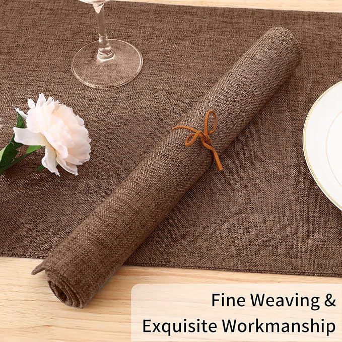 Homaxy Cloths Placemats for Dining Table Set of 4, Cotton Linen Blend Table Mats - Image 6