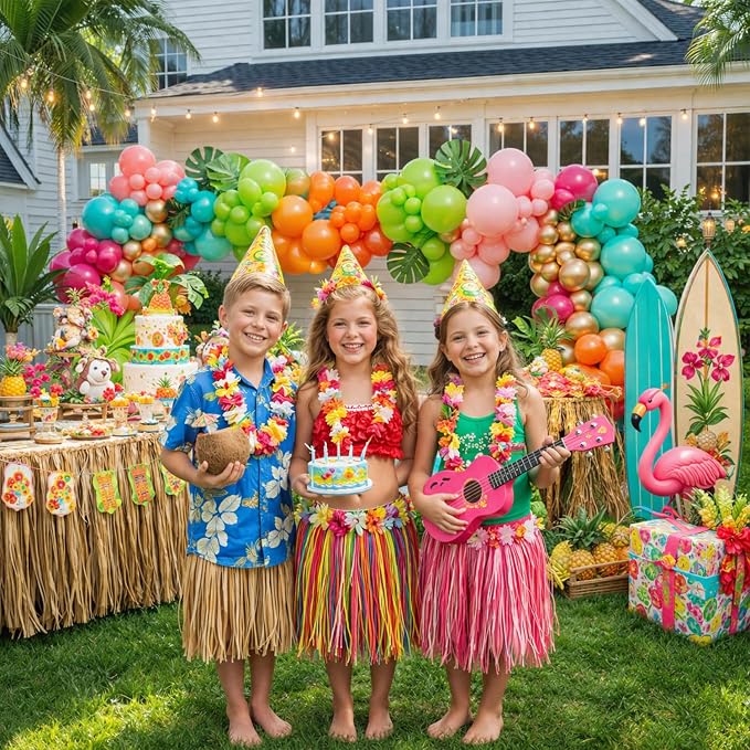 Flamingo Hawaiian Tropical Balloon Garland Arch Kit - Image 6