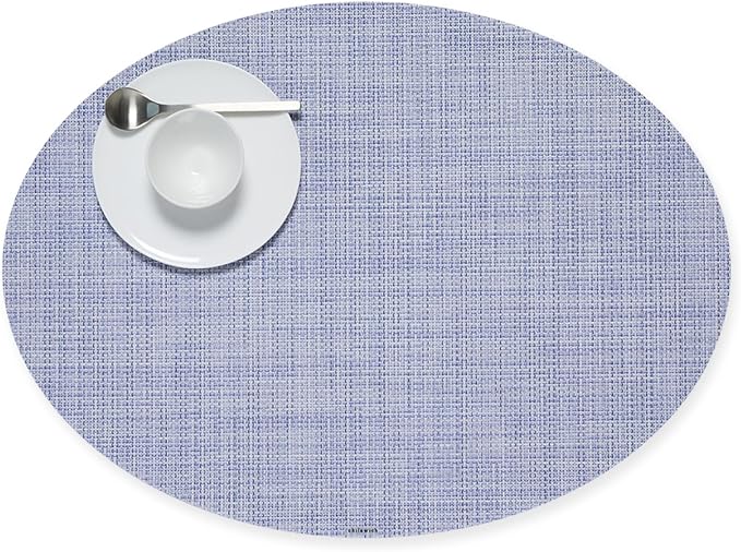 Chilewich Mini Basketweave Placemats, Woven Oval Placemats Set of 4 | Reusable by Chilewich