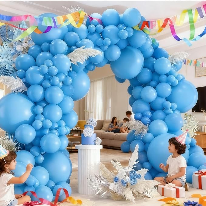 412pcs Light Blue Balloons Different Sizes 18 12 10 5 Inch, baby blue balloon - Image 7