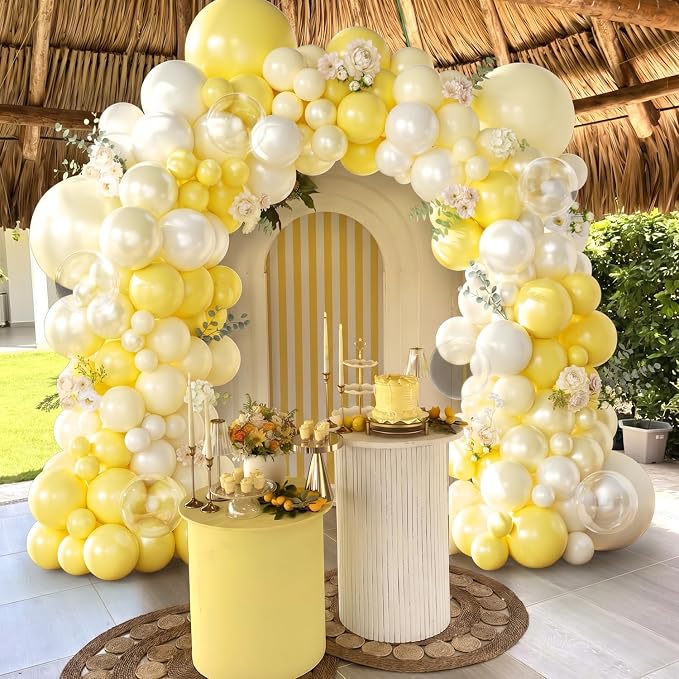 Yellow Balloon Arch Kit for Bee Lemon Birthday Party Decorations | Pastel - Image 2