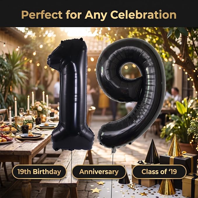 YPSelected 32 Inch Large Foil Helium Number Balloon Birthday Wedding Party 0-9 - Image 5