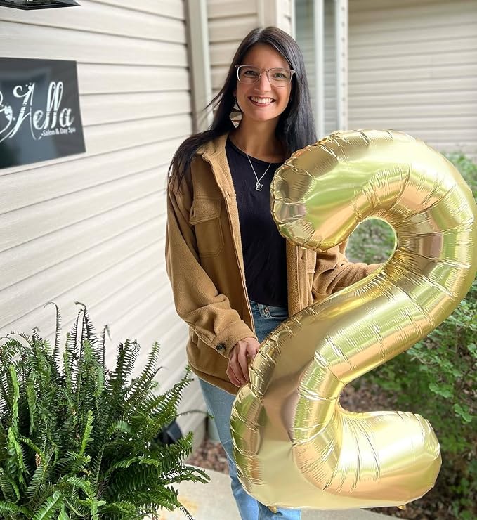 Light Gold Number 8 Balloon 40 Inch, 8th Birthday Decorations Men Women | Foil - Image 8