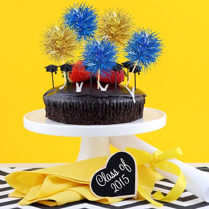 Chinco 100 Pcs Foil Firework Cupcake Toppers Sparkle Tinsel Cake Toppers Cake - Image 7
