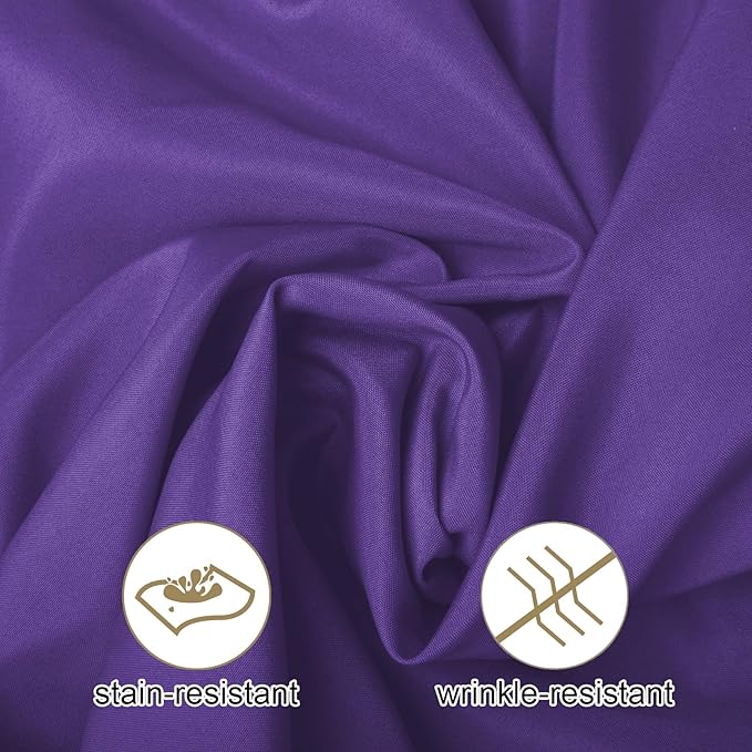 Ascoza 2pack 70 Inch Purple Round Tablecloth in Washable Polyester Fabric for Wedding/Banquet/Restaurant/Parties