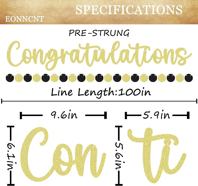 Pre-strung Congratulations Banner - Image 3