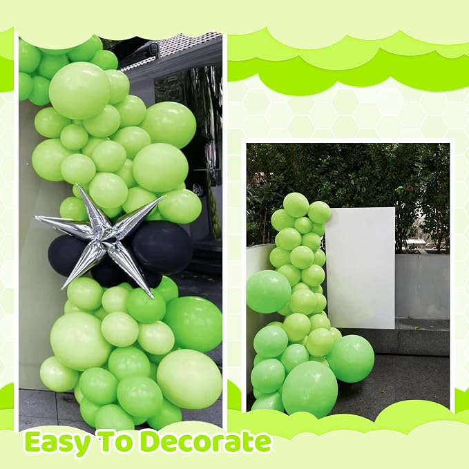 200 Pieces Green Balloons Lime Green Balloons Different Sizes 5 10 12 18 Inch - Image 3