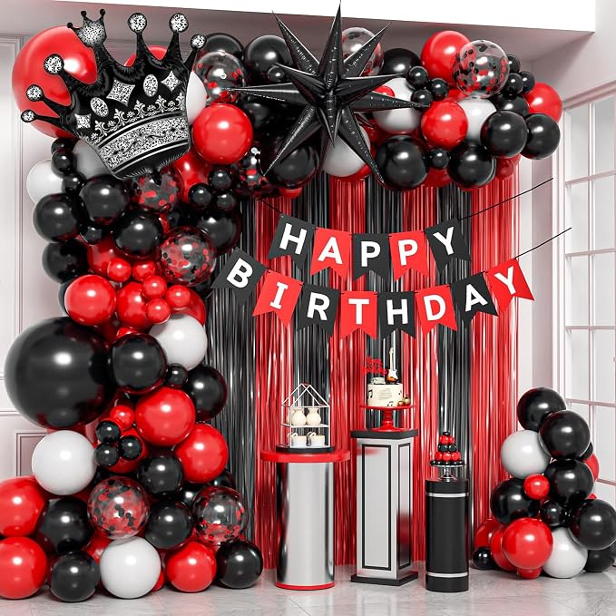 Red and Black Birthday Party Decorations by Unknown