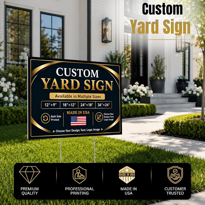 Custom Signs Outdoor by BCB Print 24x18, Personalized Signs, Printed in USA | - Image 2