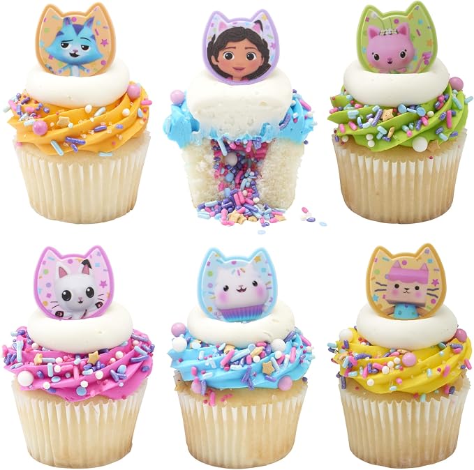 DecoPac DreamWorks Gabby's Dollhouse Rings, 24 Cupcake Decorations Featuring - Image 11