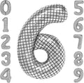 40 Inch Disco Number Balloons Large Silver Disco Ball Print Number Balloon by cocodino